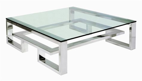 Square Glass Coffee Table, Centre Table Design, Modern Wood Coffee Table, Stainless Steel Coffee Table, Steel Furniture Design, Coffee Table Design Modern, Welded Furniture, Stainless Steel Furniture, Steel Coffee Table