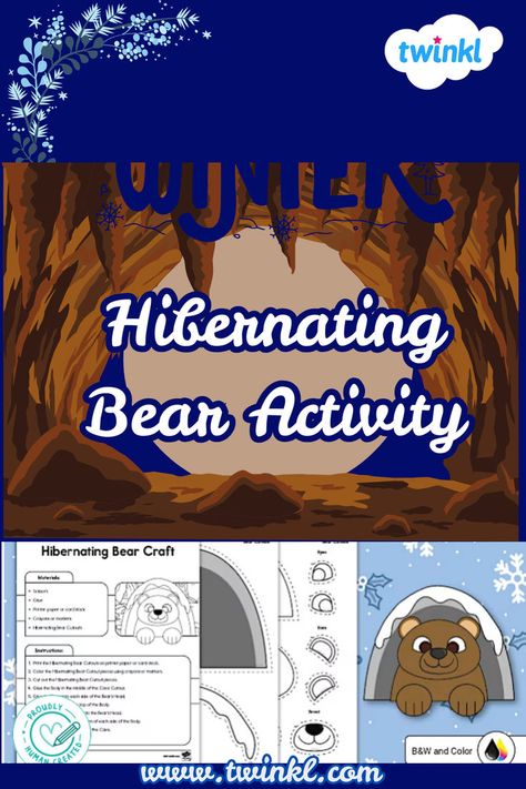 Hibernating Bear Activity for Kids Bear Hibernation Craft, Preschool Hibernation Activities, Hibernating Bear Craft, Hibernation Preschool Activities, Hibernation Crafts, Hibernating Bear, Hibernation Activities, Hibernation Preschool, New Year Traditions