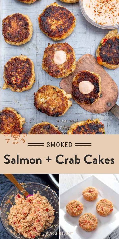 Crab And Salmon Cakes, Smoked Crab Cakes, Salmon And Crab Cakes, Salmon Crab Cakes, Dungeness Crab Cakes Recipe, Dungeness Crab Recipes, Dungeness Crab Cakes, Crab Cakes Recipe, Salmon Cakes Recipe