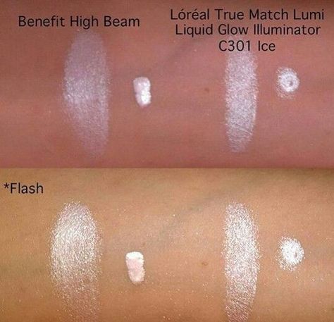 Benefit High Beam Liquid Highlighter Dupes - All In The Blush High Beam Benefit, Born To Glow, Nyx Born To Glow, Liquid Illuminator, Splurge Vs Steal, Kandee Johnson, Normal Makeup, Liquid Highlighter, Makeup Swatches