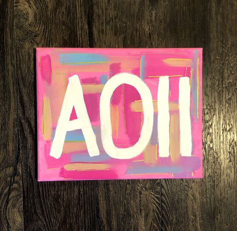 Big Little Hint Ideas, Aoii Paintings, Big Little Paintings, Sorority Canvas Ideas, Sorority Posters, Sorority Paintings, Dorm Room Paintings, Big Lil Gifts, Aoii Sorority