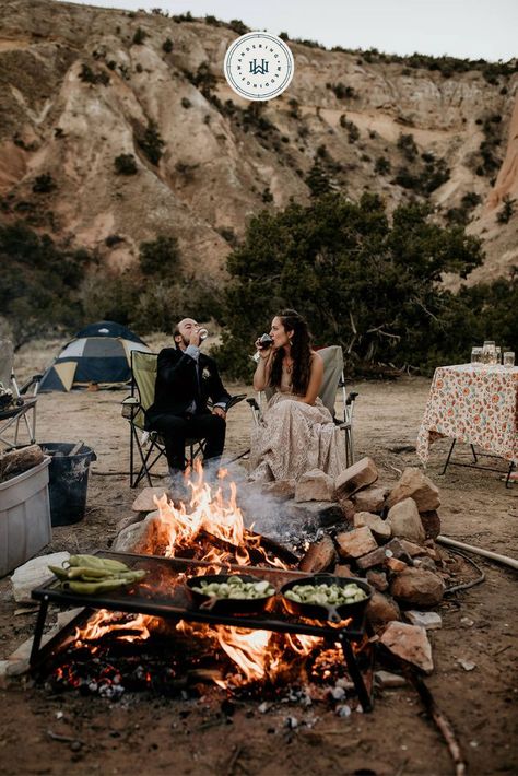 Intimate Elopement Wedding, New Mexico Elopement, Camping Wedding Ideas, Camp Couple, Camping Elopement, Mountain Micro Wedding, Farm Camping, Campsite Wedding, New Mexico Photography