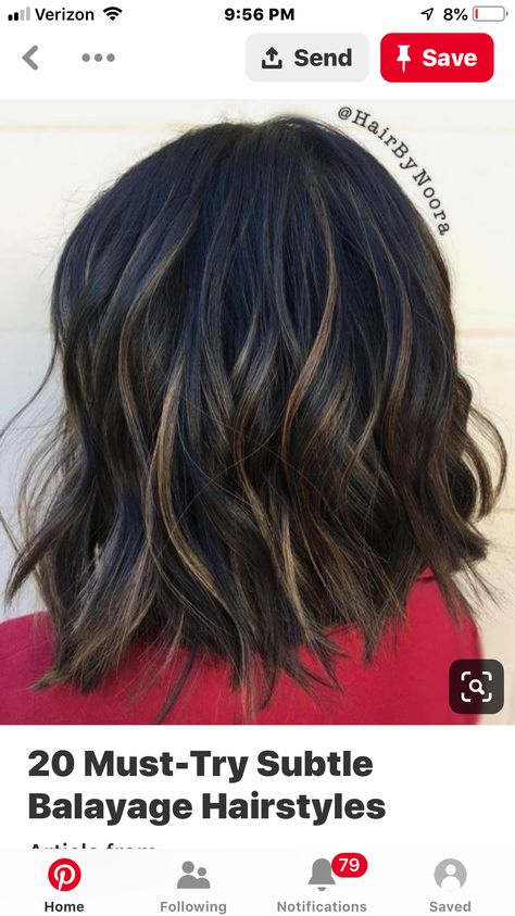 Dark Brown Hair With Highlights Straight Short, Short Dark Brown Hair With Low Lights, Chocolate Brown Lob With Highlights, A Line Bob Highlights Dark Brown, Dark Brown A Line Bob, Short Hair Highlights, Grey Hair Inspiration, Black Hair With Highlights, Dark Hair With Highlights