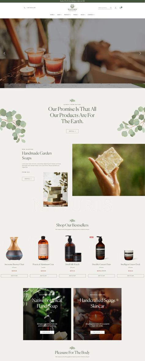 Naturis is a natural and organic WordPress theme for organic shops and #Gift_Shop_Website #Ecommerce_Website_Layout #Artisan_Store #Valentine_Presents Woocommerce Website Design, Organic Website Design, Ecommerce Website Layout, Artisan Store, Nature Website, Farm Branding, Gift Guide Design, Best Shopify Themes, Elegant Theme