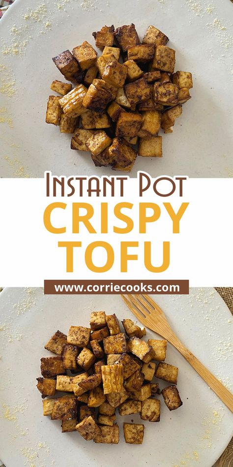 This Instant Pot Crispy Tofu is the recipe for you! It super healthy and you can make it easily using your Instant Pot Air Fryer Lid. In only 20 minutes you gonna get a soft, juicy, flavorful, and crispy tofu. Instapot Air Fryer Lid Recipes, Instapot Tofu Recipes, Tofu Instant Pot Recipes, Instant Pot Tofu, Tofu Crispy, Instant Pot Air Fryer, Best Pressure Cooker Recipes, Vegan Instant Pot, Tofu Recipes Easy