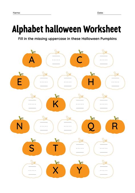 Halloween Alphabet Worksheets, Halloween Printable Activities, Halloween Worksheets Kindergarten, Cvc Worksheets Free, Halloween Activity Sheets, Halloween Alphabet, Cvc Worksheets, Fun Halloween Activities, Halloween Kindergarten