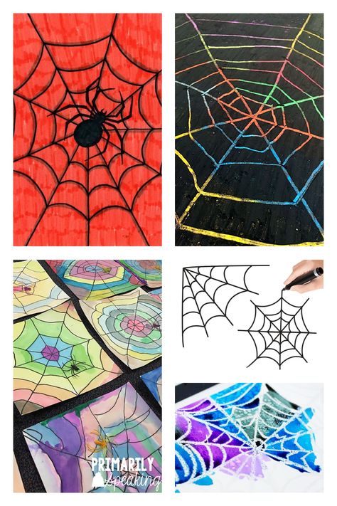 21 Not-So-Spooky Spider Web Drawing Ideas | Kids Activities Blog Corner Spider Web Drawing, Spiderweb Drawings, Spiderweb Art, Web Drawing, Spider Web Drawing, Web Activity, Paw Drawing, Fall Themes, Directed Drawing