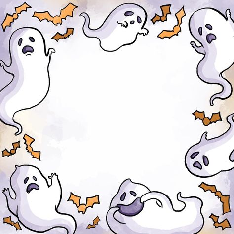 Concepto de marco de halloween acuarela | Free Vector #Freepik #freevector Fotos Halloween, Marcos Halloween, Chips Bags, Fiesta Halloween, Ghost Party, Halloween Post, Halloween 2022, Borders And Frames, Halloween 2020