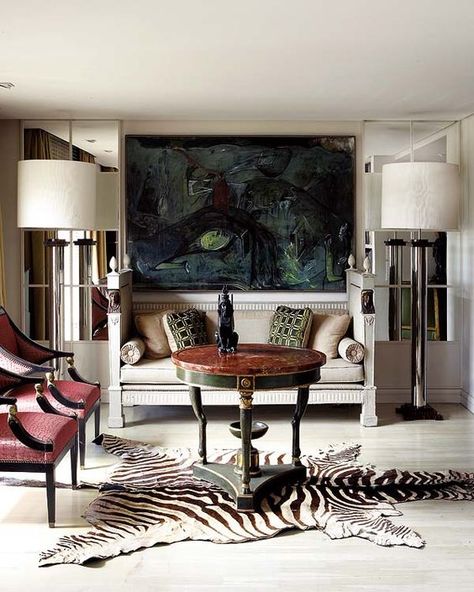 The Dos of Decorating with Zebra Skin Rug | OutSourceSol Zebra Rugs, Zebra Skin Rug, Leopard Print Decor, Leopard Decor, Zebra Decor, Zebra Skin, Zebra Rug, Design Salon, Chic Interior