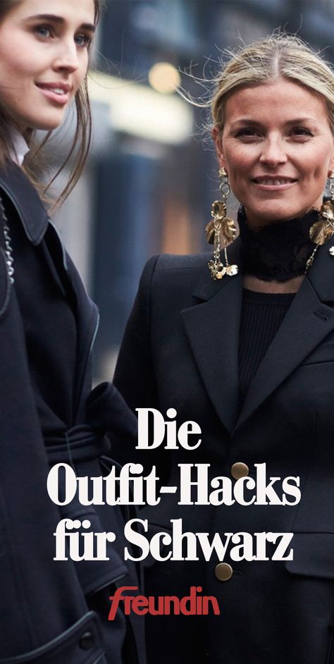 Frauen lieben schwarze Outfits. Gäbe es da nicht dieses eine Problem: Schwarz sieht schnell eintönig aus. Wir zeigen Ihnen die Tricks der Modefrauen, mit denen All-Black-Outfits nie mehr langweilig aussehen Hacks For Women, Outfit Hacks, Korean Fashion Summer, Summer Outfits For Teens, Black Outfits, Business Hairstyles, Designer Dresses Casual, Summer Fashion Dresses, Casual Hairstyles