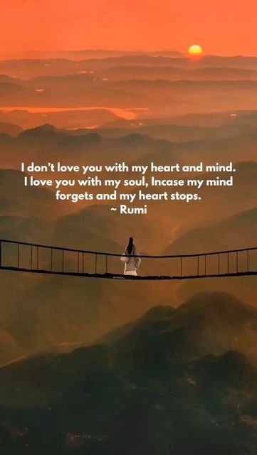 Rumi Quotes & Poetry on Instagram: "I don’t love you with my heart and mind. I love you with my soul, Incase my mind forgets and my heart stops... ~ Rumi" Best Rumi Quotes Beautiful, Best Rumi Quotes, Rumi Quotes On Love, Rumi Quotes Soul, Rumi Poetry, Rumi Love Quotes, Rumi Love, Divine Goddess, Soul Poetry