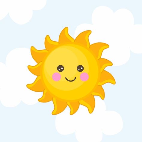 Sun Drawing Design Simple, Sun Cartoon Images, Sun Drawing Cute, How To Draw Sun, Smiling Sun Drawing, Sun Pictures Art, Sun Cartoon Drawing, Cute Sun Drawing, Sun Drawing Design