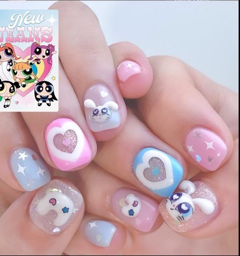 Newjeans Nails Inspired, New Jeans Nail Art, Cute Kpop Nails, New Jeans Inspired Nails, New Jeans Nails Kpop, Newjeans Nail, Kpop Nail Ideas, Newjeans Nails, New Jeans Nails