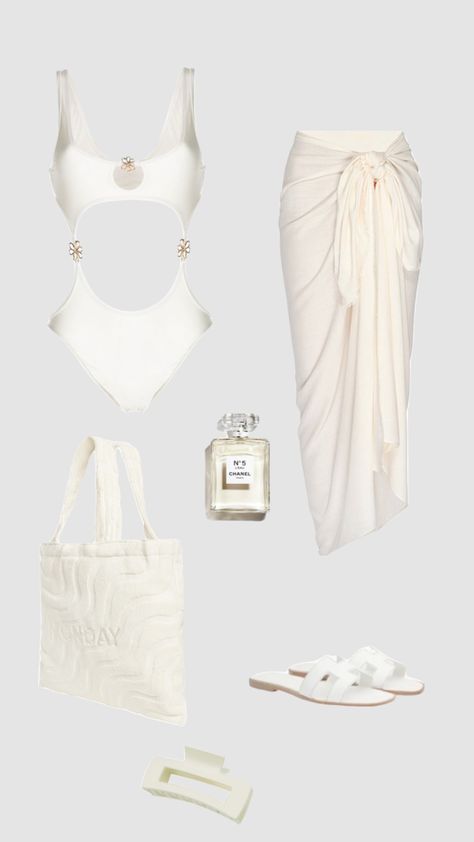 White beach outfit inspo #outfitinspo #poolday #beach #white #beauty Vacation Swimsuit Outfits, White Pool Party Outfit, White Bathing Suit Outfit, White Swimsuit Aesthetic, Bathing Suit Outfit Ideas, White Swimsuit Outfit, Pool Outfit Ideas, Maldives Outfit, White Beach Outfit