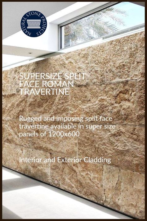 E10  Supersize Split Face Roman Travertine cladding from Natural Stone Projects offers super size cladding with extreme texture. Travertine House Exterior, Travertine Facade, Travertine Exterior, Split Face Travertine, Travertine Cladding, Face Stone, Travertine Colors, Stone Projects, Interior Layout