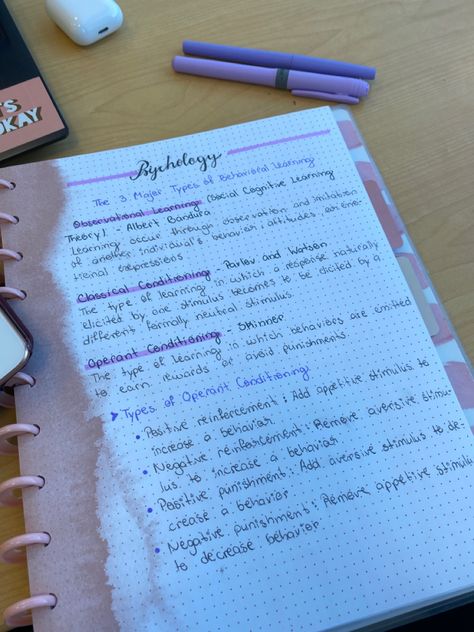 Aesthetic Notes Purple, Aesthetic Psychology Notes, Psychology Aesthetic Notes, Psychology Study Notes, Psychology Notes Aesthetic, Psychology Notes, Psychology Studies, Chemistry Notes, Psychology Student