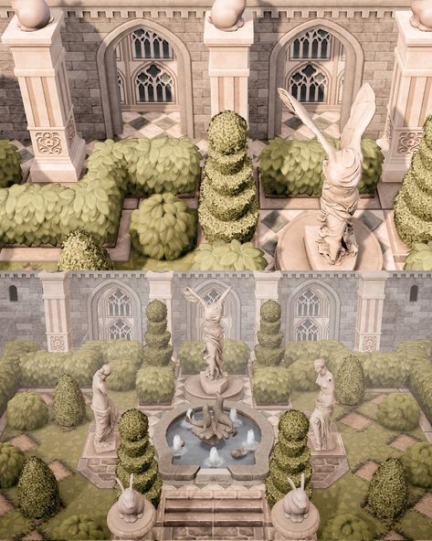 Acnh Elegant Museum Entrance, Acnh Kingdom Design, Ac Museum Ideas, Acnh Elegantcore Museum, Acnh Museum Size, Acnh Formal Garden, Garden Of Serenity Acnh, French Acnh Island, Museum Inspo Acnh