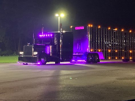 Purple Storm Purple Peterbilt, Purple Storm, Customised Trucks, Light Em Up, Peterbilt Trucks, Big Rig Trucks, Large Cars, Big Rig, Peterbilt