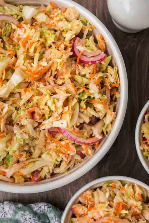 Vinegar Coleslaw Recipe - Eating on a Dime Corn Salad With Feta, Recipe For Coleslaw, Vinegar Coleslaw Recipe, Vinegar Coleslaw, Meaningful Eats, Quick Bread Recipes Easy, Feta Recipe, Coleslaw Recipe Easy, Paleo Sides