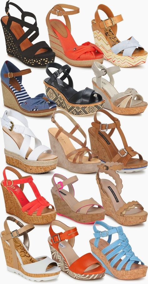 Fashion Shoes Heels & Wedges, Summer Wedges 2023, Bridal Sandals Heels, Summer Wedge Sandals, Trendy Wedges, Clarks Sandals, Fashion Shoes Sandals, Cute Shoes Heels, Cinderella Shoes