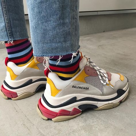 ‘’ Color ‘’ #Balenciaba @____nns such a great colour way | #thegallerystreetwear Colourful Sneakers, Shoes Balenciaga, Black Balenciaga, Balenciaga Sneakers, Shoe Inspiration, Balenciaga Shoes, Vans Sneakers, Dream Shoes, Burberry Bag