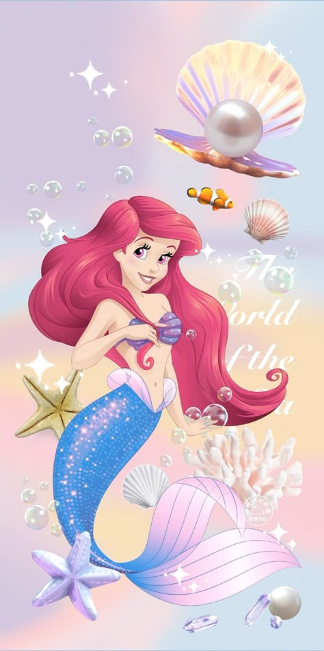 Mermaid Lockscreen, Mermaid Wallpaper Iphone, Ariel Wallpaper, Little Mermaid Wallpaper, Mermaid Cartoon, Mermaid Wallpapers, Princess Wallpaper, Karakter Disney, Iphone Lockscreen Wallpaper