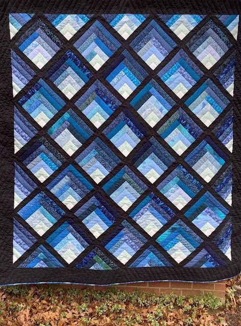 Waterfall Quilt Pattern, Waterfall Quilt, Jean Quilt Ideas, Easy Quilting Design, Optical Illusion Quilts, House Quilt Patterns, Beginning Quilting, Log Cabin Quilt Pattern, Electric Quilt