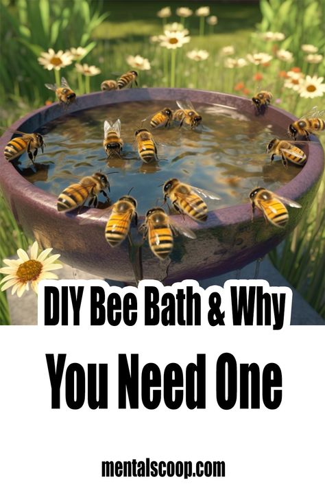 Bird Bee Butterfly Garden, Butterfly Bee Garden, Bee Fountain Diy, Bee Habitat Diy, Wildlife Habitat Garden, Bee Bath Diy, Bird Bath Ideas Landscaping, Allotment Diy, Eco Yard