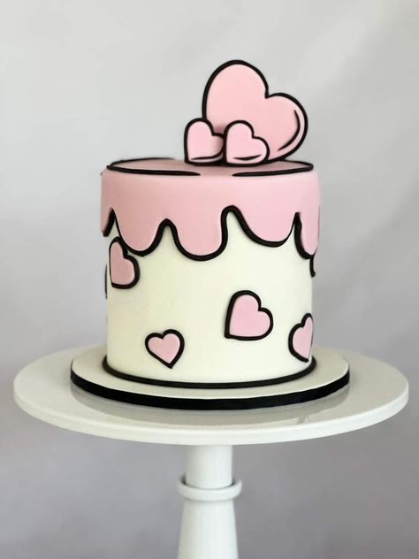 Girly Cake Ideas, Pink Theme Cake, Cartoon Cake Design, Barbie Themed Cake, Graduation Sugar Cookies, Cute Cake Designs, Rhubarb Custard Pie, Easy Desert, Stylish Cake