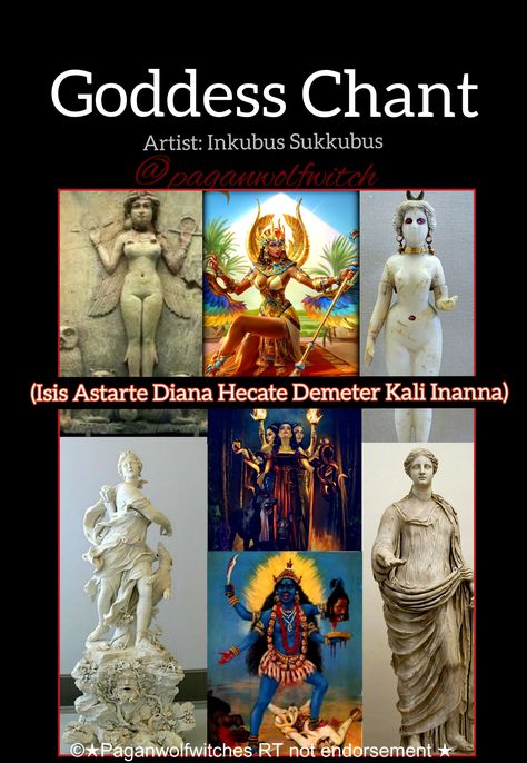 Goddess Chant by Inkubus Sukkubus Isis Astarte Diana Hecate Demeter Kali Inanna Inanna Goddess Tattoo, Venus Worship, Astarte Goddess, Inanna Goddess, Kemetic Spirituality, Ancient World History, Ancient History Facts, Phonetic Alphabet, Magic Spell Book