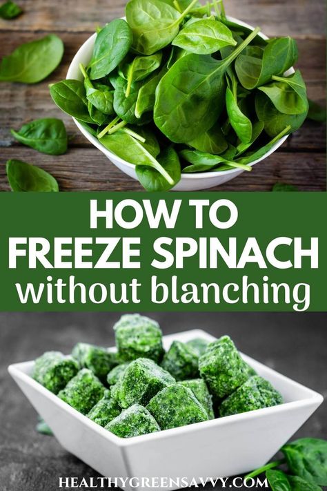 Spinach Freezing, Freezing Spinach, How To Store Spinach, Healthy Yogurt Dip, Freeze Spinach, Fresh Spinach Recipes, Spinach Balls, Growing Spinach, Raw Spinach