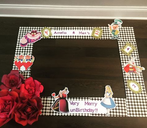 Alice in Wonderland Photo Frame diy mad tea unbirthday Alice In Wonderland Picture Frame, Alice In Wonderland Photobooth, Alice In Wonderland Photo Booth, Wonderland Bedroom, Alice In Wonderland Bedroom, Wonderland Room, Photo Frame Diy, Alice In Wonderland Room, Alice In Wonderland Pictures