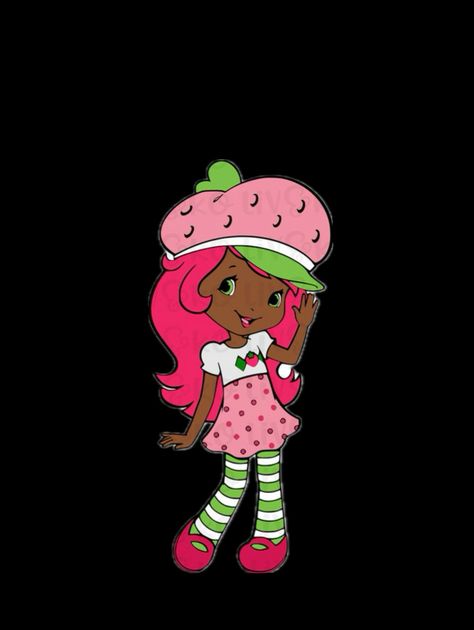 Black Strawberry Shortcake, Strawberry Shortcake Logo, Black Strawberry Shortcake Character, Cherry Strawberry Shortcake Cartoon, Strawberry Shortcake Pfp, Strawberry Shortcake Cartoon Cake, Strawberry Shortcake Old Cartoon, Strawberry Shortcake Halloween Costume, Strawberry Shortcake Outfits