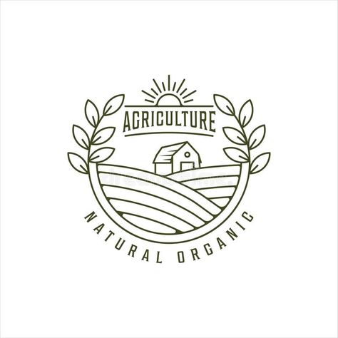 Farm Logo Inspiration, Agriculture Landscape, Village Logo, Icon Graphic Design, Farm Branding, Village Illustration, Farm Logos, Eco Logo Design, Logo Line Art