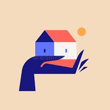 Vector Illustration In Trendy Minimal Style Of Elegant Hand Holding Cute Small House At Afternoon Sun Stock Vector - Illustration of minimal, afternoon: 169776467 Cute Small House, Cute Small Houses, Gate Logo, Shape Illustration, House Outline, House Silhouette, Minimal House, Minimal Drawings, House Clipart