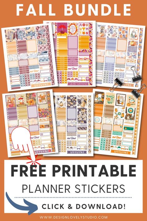 Digital Planner Stickers Free Goodnotes, Free Digital Planner Stickers, Fall Planner Stickers, Fall Planner, Printable Sticker Sheets, Planner Tabs, Free Printable Planner Stickers, Free Planner Stickers, Planner Layouts