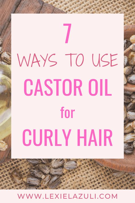 Wondering how you can use castor oil for curly hair? This post will cover 7 ways you can add it to your DIY hair care routine, the benefits of castor oil for curly hair, and some must-know FAQ’s. Try these natural hair growth treatments today and watch your hair transform! Castor Oil For Acne, Frizzy Hair Remedies, Benefits Of Castor Oil, Oil For Curly Hair, Curl Care, Natural Hair Care Routine, Castor Oil For Hair Growth, Castor Oil Benefits, Growing Healthy Hair