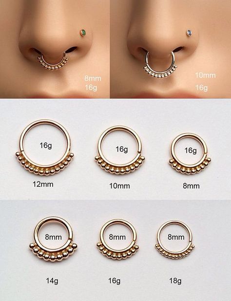 Septum jewelry mm size chart reference Septum Sizes, Small Septum, Bijoux Piercing Septum, Septum Piercing Jewelry, Septum Rings, Septum Piercings, Piercing Septum, Nose Piercings, Cool Piercings