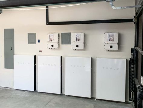 Solar Equipment Tesla Powerwall And Battery Installations – Hot Purple Energy Purple Energy, Tesla Solar, Security Room, Tesla Powerwall, Tesla Battery, Power Wall, Electrical Conduit, Home Building Tips, Residential Solar