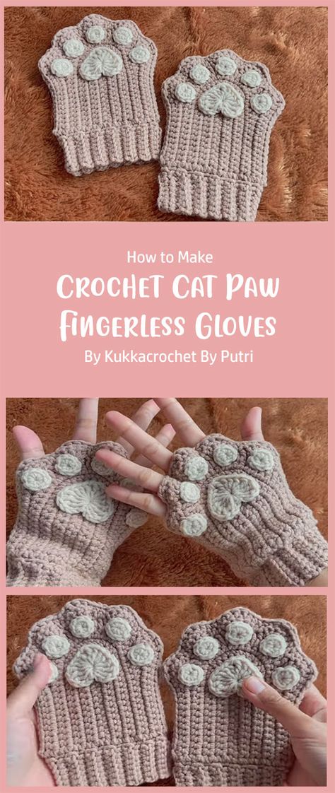 In this tutorial by the talented Putri, you��’ll embark on a beginner-friendly journey to create adorable and cozy fingerless gloves with a whimsical cat paw design. Let’s dive in and explore the world of crochet craftsmanship! Crochet Paw Print Fingerless Gloves, Free Crochet Gloves Pattern Fingerless Mittens, Cats With Mitten Paws, Crochet Paw Hand Warmers, Crochet Cat Paws Free Pattern, Crochet Paw Mittens, Fingerless Cat Gloves, Cat Paw Mittens, Crochet Paw Gloves Free Pattern