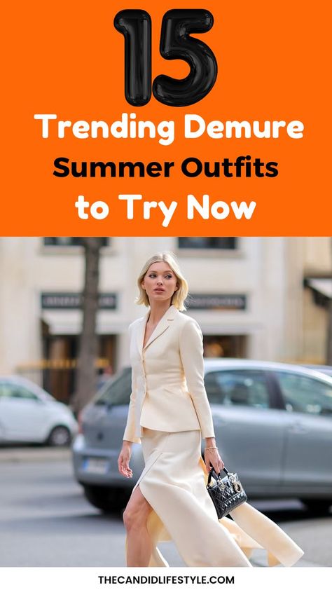 Demure Summer Outfits Demure Outfit Ideas, Demure Outfit, Outfits To Try, Chic Summer Outfits, Lifestyle Motivation, Summer Outfit Ideas, Summer Outfit, Summer Vibes, Outfit Ideas