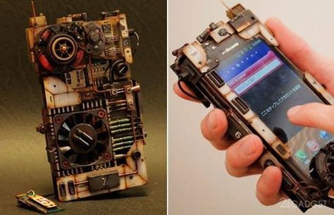 Photo: Smartphone case by Hiroto Ikeuchi see more here : http://bit.ly/1iqBK14 Steampunk Phone Case, Steampunk Phone, Steampunk Architecture, Souichi Tsujii, Steampunk Shop, Phone Bling, Steampunk Couture, Steampunk Tendencies, Computer Equipment