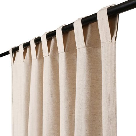 Natural Curtains, Curtains Room, Curtain For Door Window, Tab Top Curtains, Tab Curtains, Simple Curtains, Farmhouse Curtains, Curtains For Bedroom, Linen Drapes