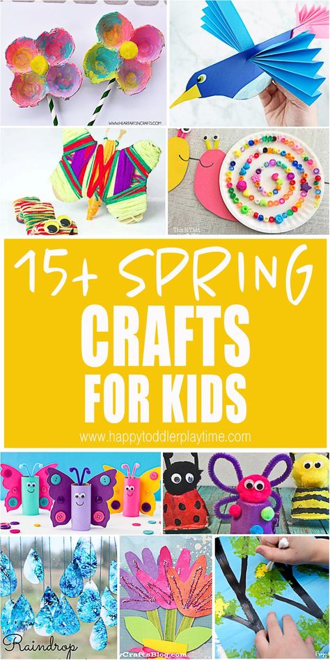 50+ Spring Activities For Kids - HAPPY TODDLER PLAYTIME Easy Spring Crafts, Spring Arts And Crafts, Spring Flower Crafts, Preschool Spring, Insect Crafts, Spring Crafts For Kids, Rainbow Crafts, Spring Activities, Crafts For Kids To Make