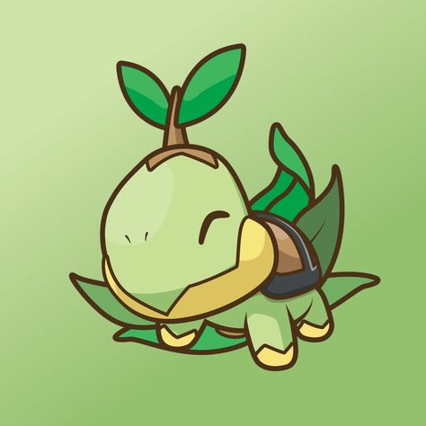 Turtwig Pokemon Art, Turtwig Tattoo, Turtwig Art, Turtwig Pokemon, Retro Pokemon, Pokemon Team, Pokemon Starters, Pokemon Tattoo, Etsy Stickers