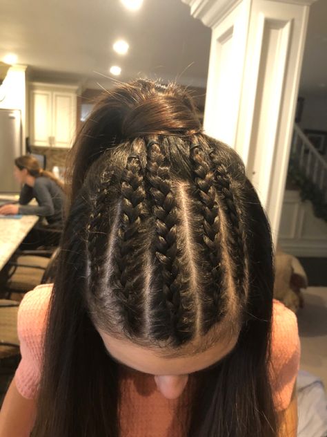 Hairstyles Half Up Half Down Braid, French Braids Half Up Half Down, French Braid Hairstyles Half Up, French Braid Half Up Half Down, Braided Hairstyles Half Up Half Down, Braided Half Up Half Down, Kotlc Outfits, Half Head Braids, 5 Braids