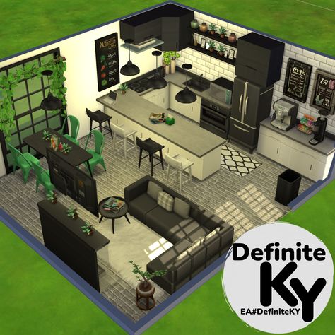 Sims 4 Houses Base Game Gallery, Sims Houses Interior, Modern Sims 4 House Interior, Sims 4 House Ideas Base Game, Sims 4 Houses Rooms, Sims 4 Kitchen Layout, Sims 4 House Interior Ideas, Sims 4 House Decor Ideas, Sims House Ideas Layout Floor Plans