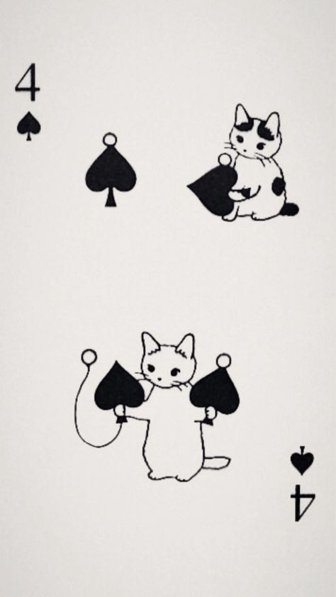 Cat Playing Card Poster, Cute Playing Card Design, Aesthetic Playing Cards, Playing Card Aesthetic, Playing Cards Aesthetic, Cute Playing Cards, Cat Playing Cards, Card Wallpaper, Custom Playing Cards