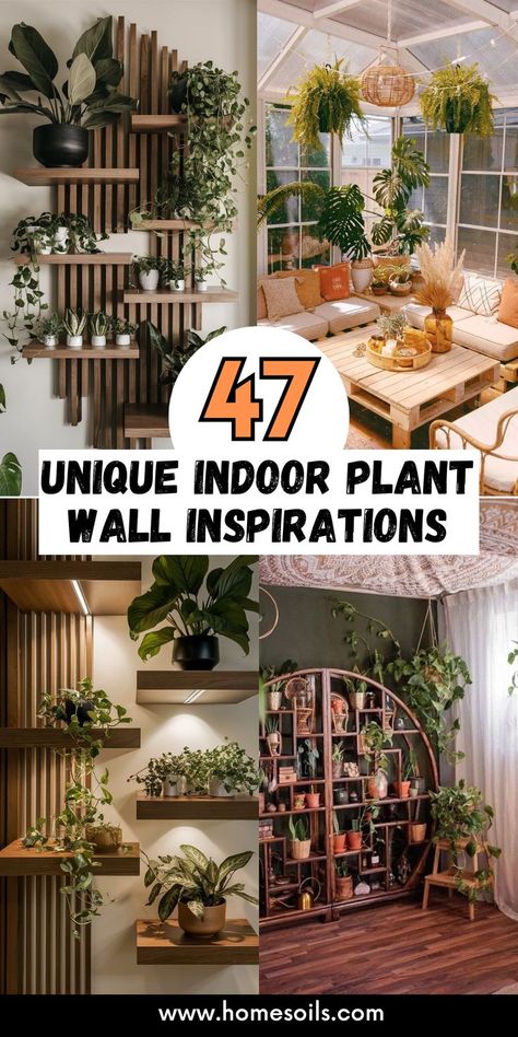 Bring life to your interiors with 47 unique indoor plant wall inspirations. Explore creative designs that add greenery and style to any room. Transform your walls into lush, vibrant masterpieces perfect for modern living. Plantscaping Interior, Plant Wall In Living Room, Wall Plant Ideas Indoor, Basement Plants Indoor, Living Plant Wall Indoors, Wall Garden Ideas Indoor, Plant Feature Wall, Indoor Wall Planter Ideas, Living Wall Indoor Diy