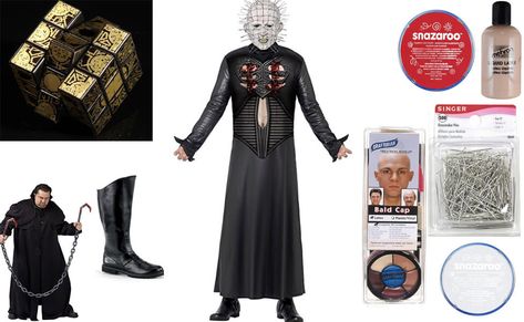 Pinhead Costume from Hellraiser Diy Hellraiser Costume, Diy Pinhead Costume, Hellraiser Costume, Pinhead Costume, Slasher Costume, Hellbound Heart, Halloween Costume And Makeup, Bald Cap, Clive Barker